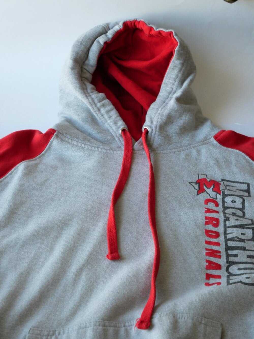 Red and Gray Pullover Hoodie
